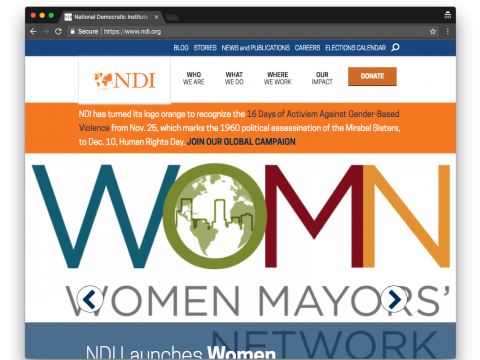 Screenshot of NDI.org homepage