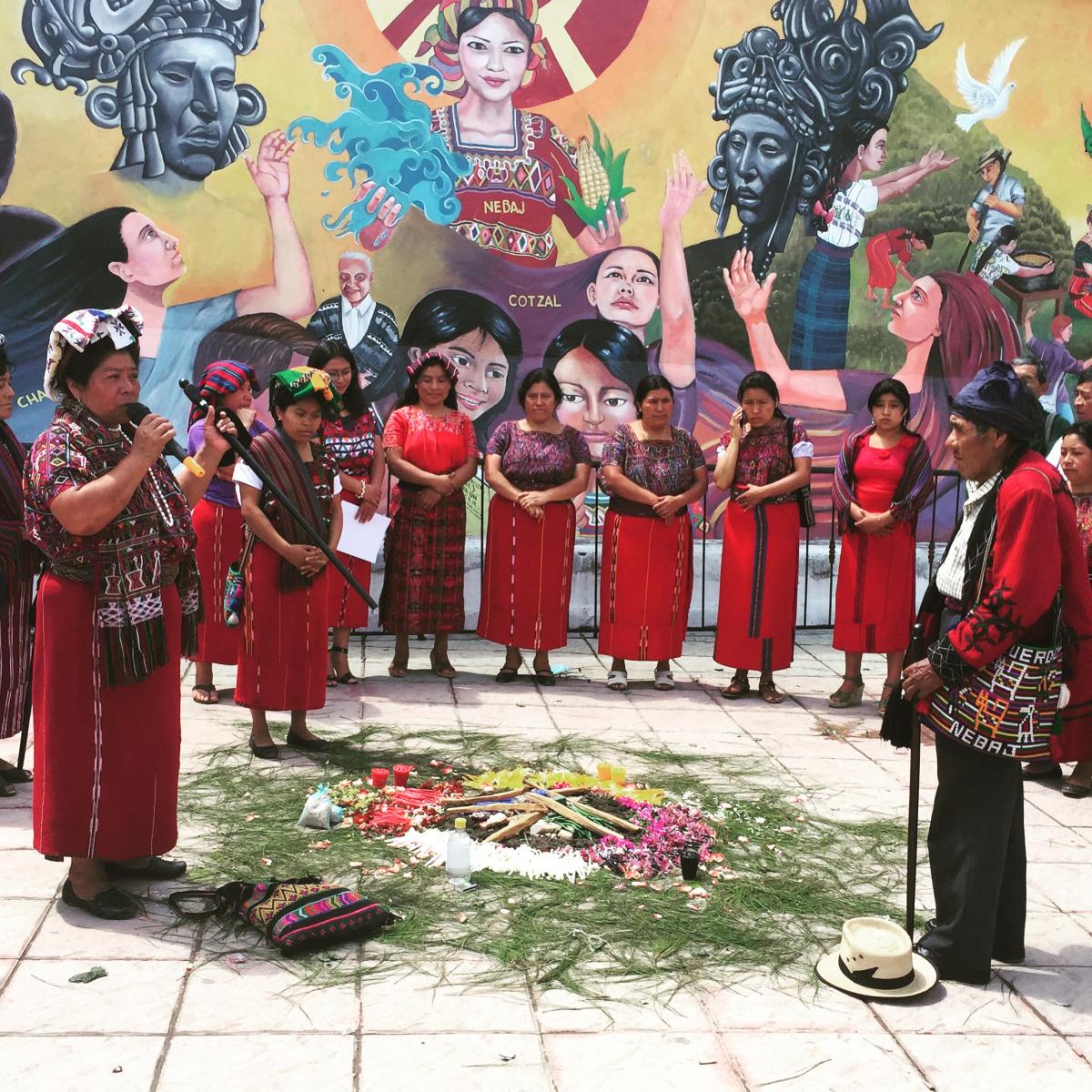 A traditional Mayan ceremony in Nebaj, Quiche, Guatemala, celebrates the launch of the “More Inclusion, Less Violence, ” election observation effort to reduce election violence and illegal campaign activity leading up to the September 6 presidential election. The photo, taken by Sara Barker the resident program manager in Guatemala, shows us that democracy means security and equal representation for marginalized groups.