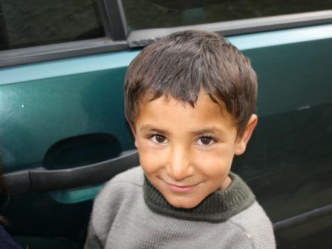 Roma child in Slovak settlement